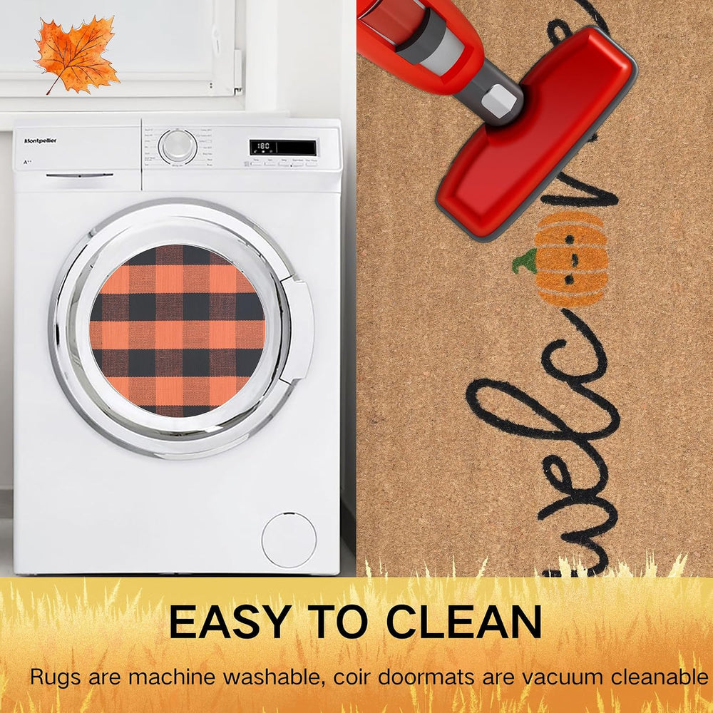 Fall Door Mat Combo Set, Welcome Coco Coir Welcome Mat + 28" x 43" ...