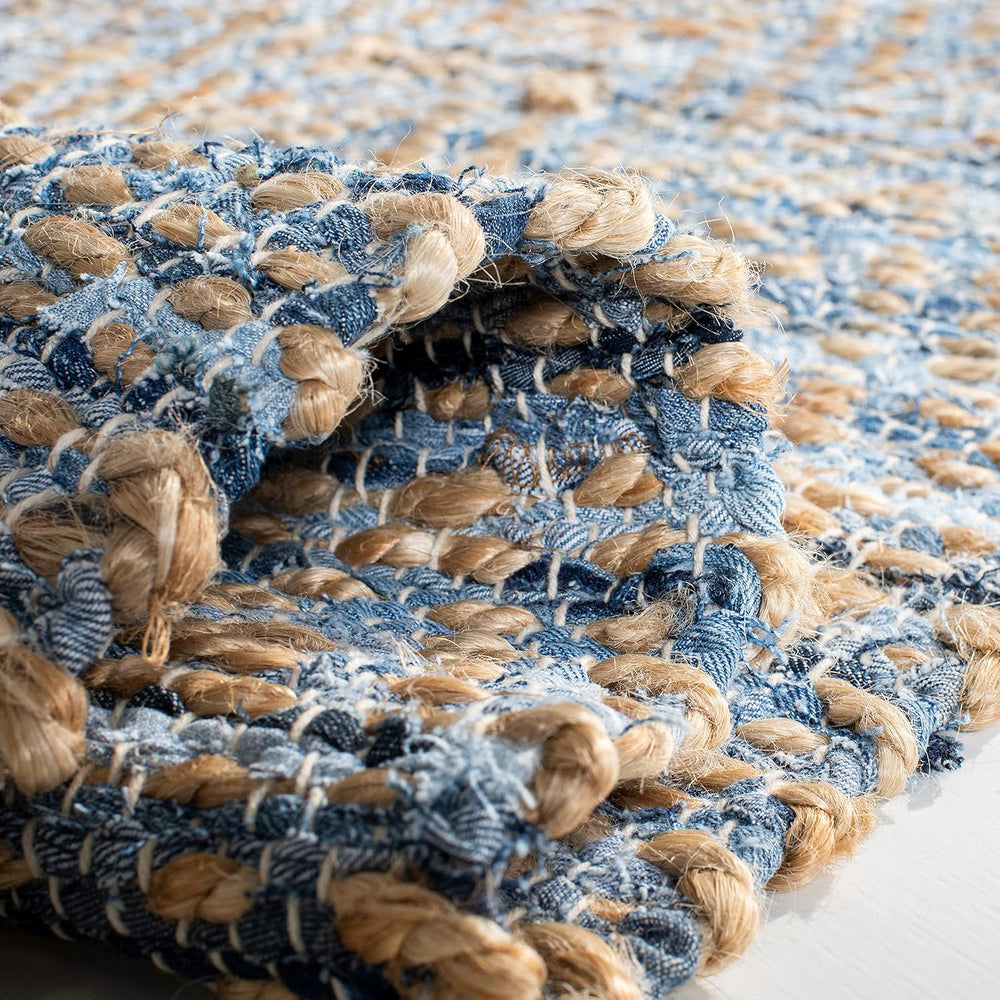 SAFAVIEH Cape Cod Collection Area Rug - 10' x 14', Natural & Blue...