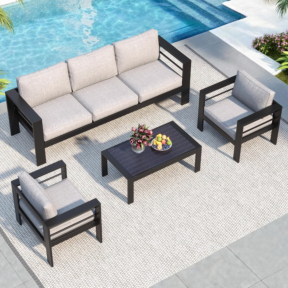 Solaste Aluminum Patio Furniture Set for All Weather, Oversized Outdoor Furni...