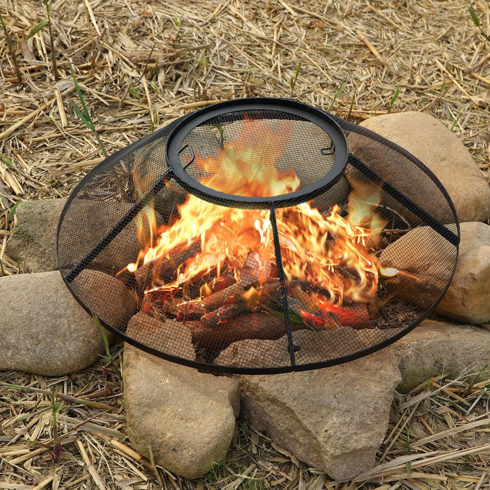 REDCAMP Fire Pit Spark Screen 36 Inch Round with Removable Lid, Outdoor Heavy...