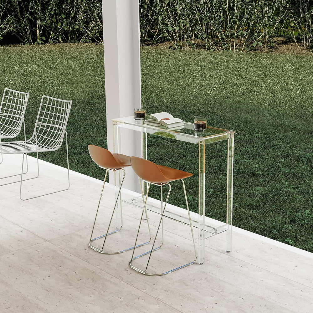 Sumerflos Acrylic Counter Height Table - 39" Clear Bar Table Rectangular...