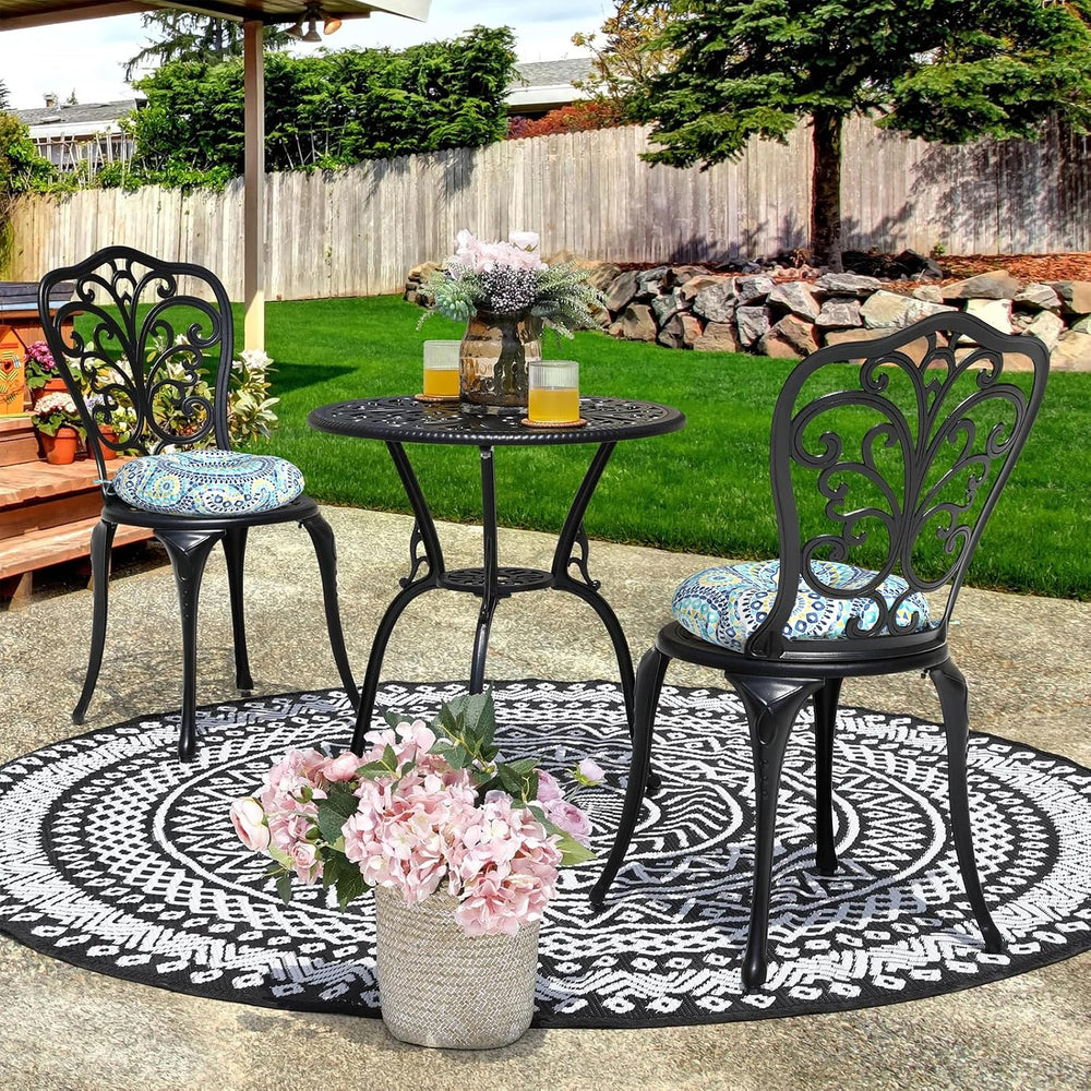 DYTXIII Set of 2 Outdoor Round Chair Cushions 15"x15"x4" with ...