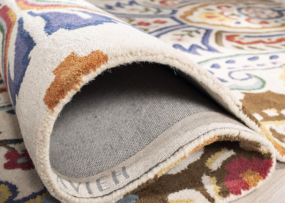 SAFAVIEH Area Rug 8x10 - Bella Collection - Large - Ivory & Teal, Handmad...