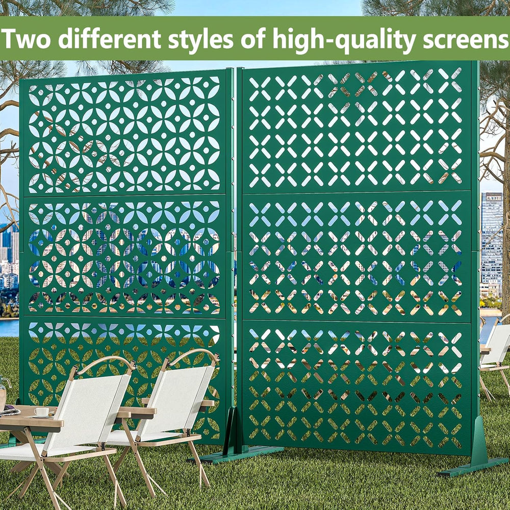 Metal Outdoor Privacy Fence 72" H×45.7" W Balcony Privacy Screen
