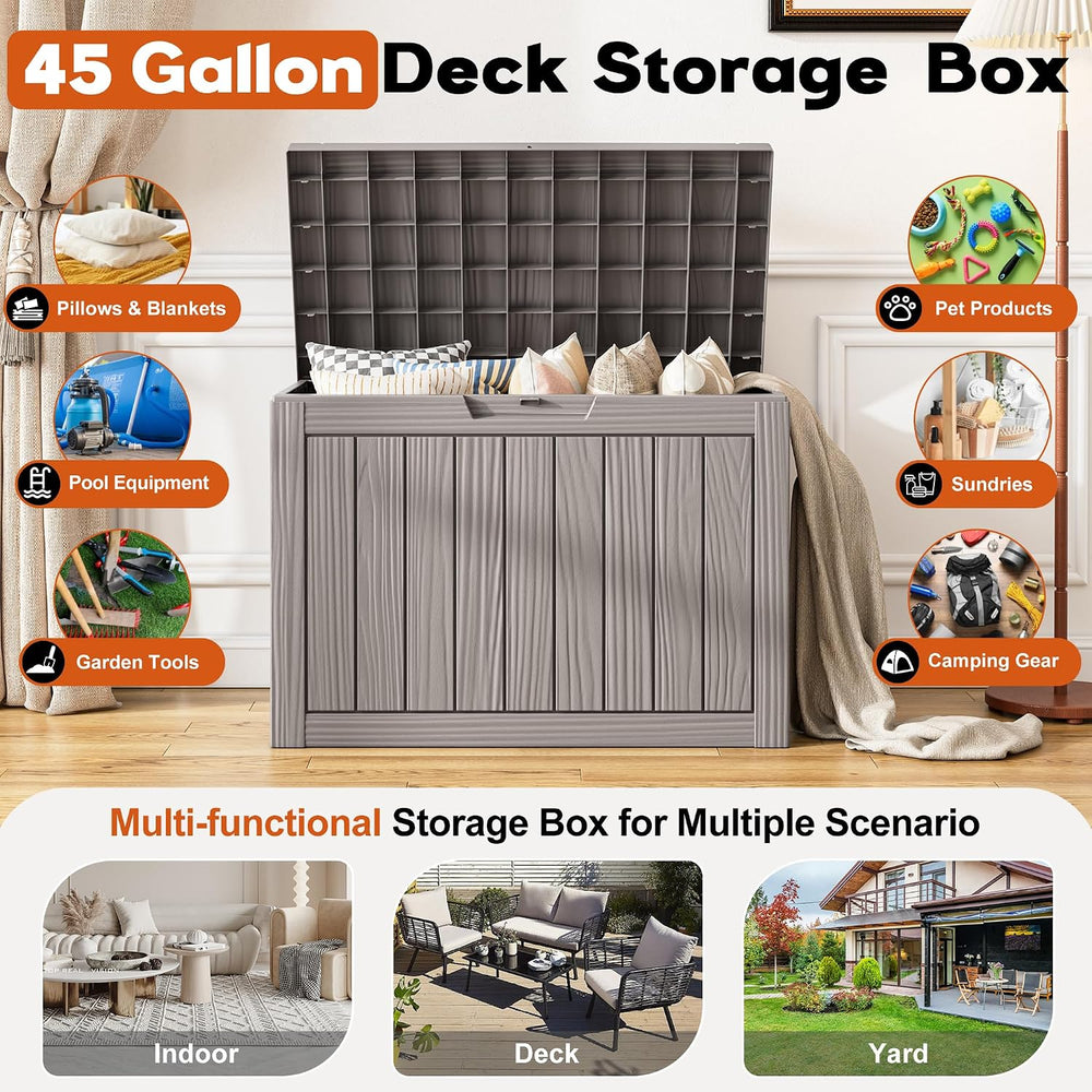 Outdoor Deck Storage Box,Resin Deck Boxes Indoor and outdoor, Waterproof Stor...