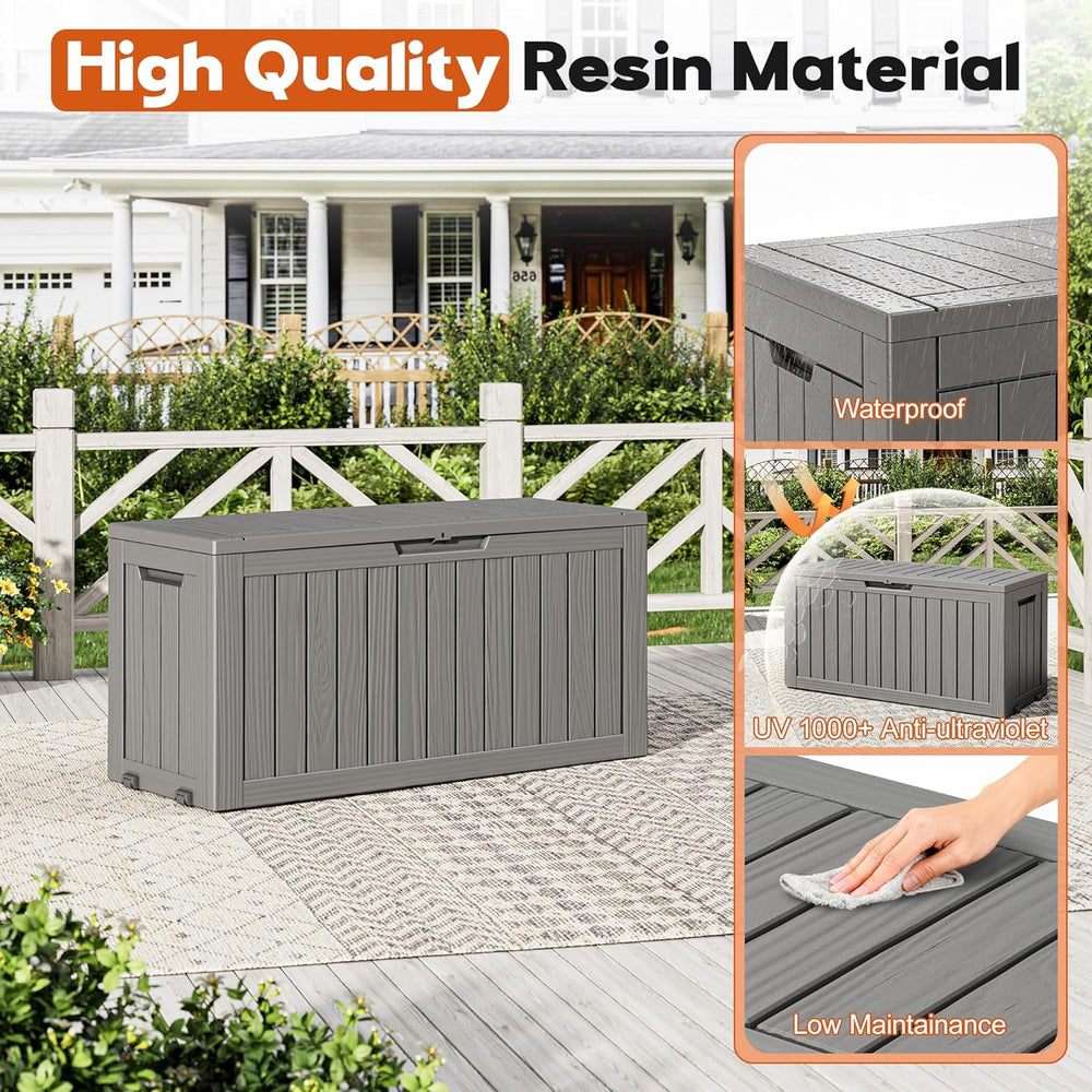 Outdoor Storage Box, Resin Deck Boxes Indoor and outdoor, Waterproof Storage ...