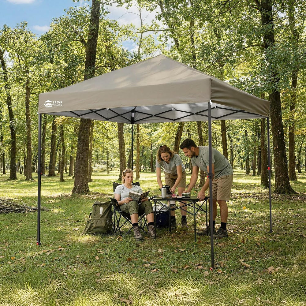CROWN SHADES 8x8 Pop Up Canopy, Outdoor Canopy Tent, Beige