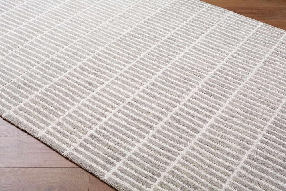 Hauteloom Finial Wool Living Room, Bedroom Area Rug - Neutral Modern Minimali...