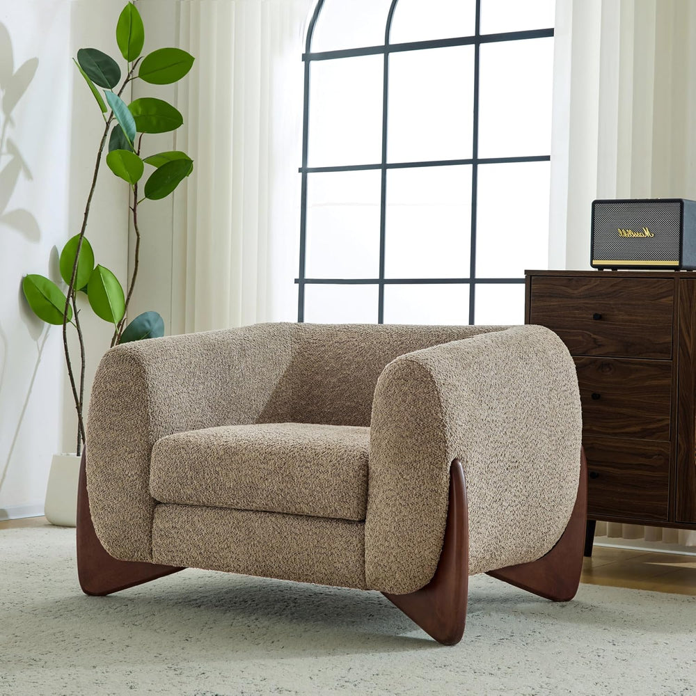 Christopher Knight Home Holly Modern Boucle Fabric Upholstered Club Chair for...