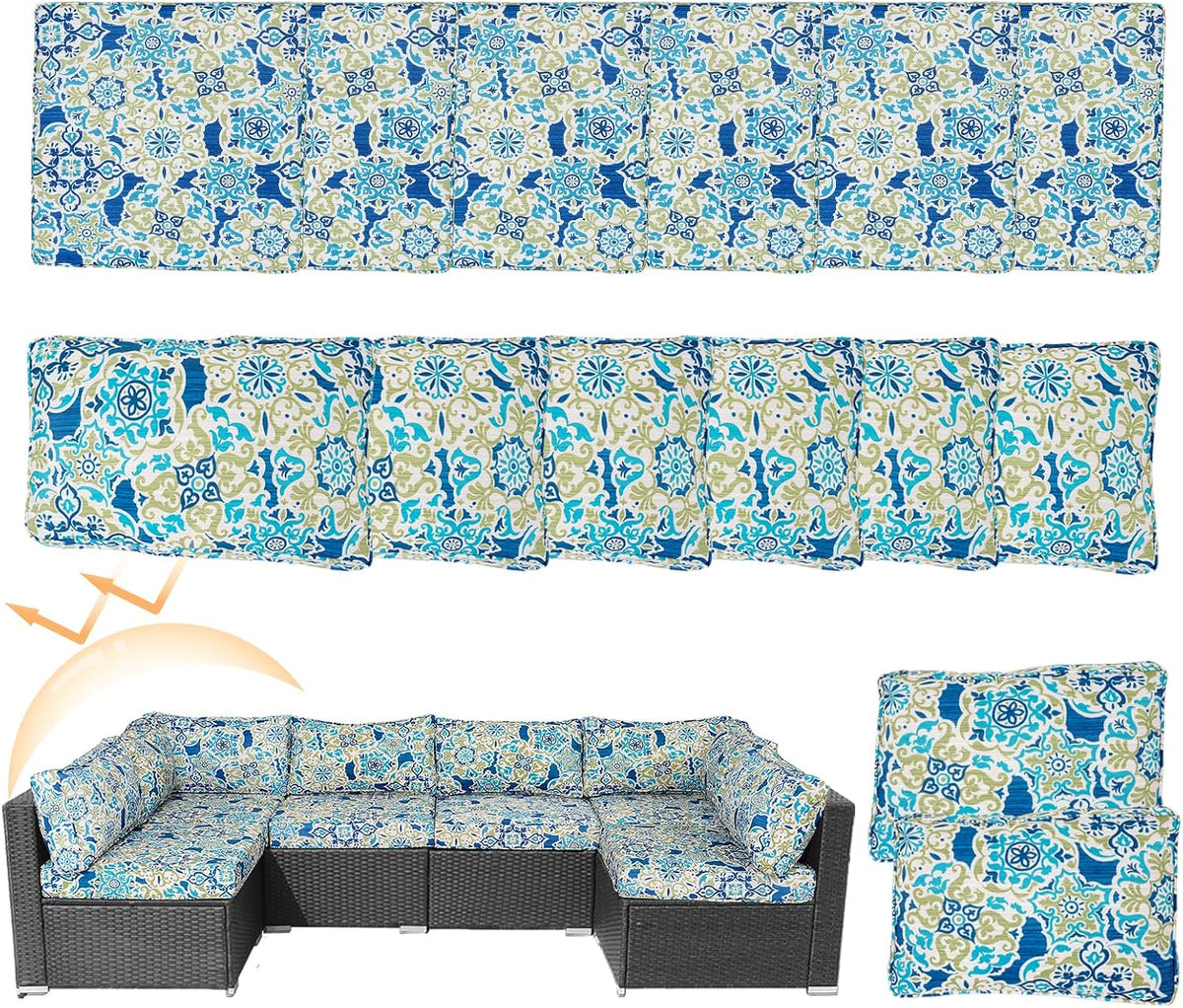 14 piece patio cushion covers replacement splashproof fade, main product view