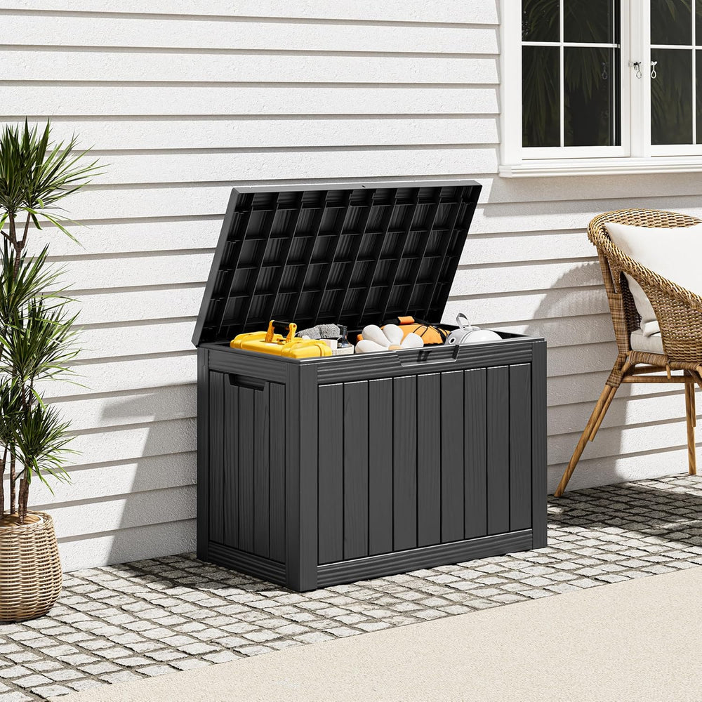 Outdoor Deck Storage Box,Resin Deck Boxes Indoor and outdoor, Waterproof Stor...
