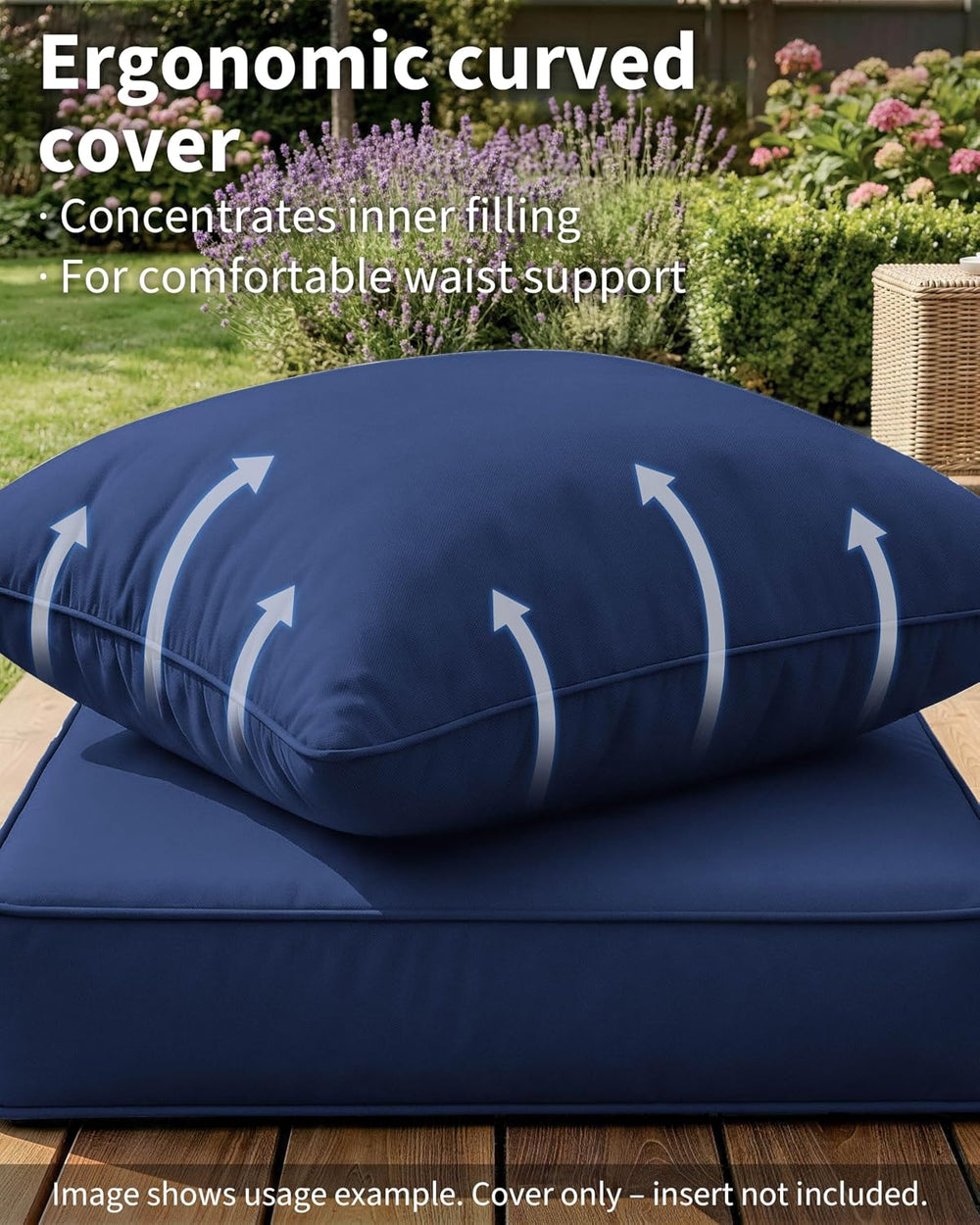 Thick Outdoor Back&Seat Cushion Covers 22×22×3in 12Pcs for Patio Furnitur...
