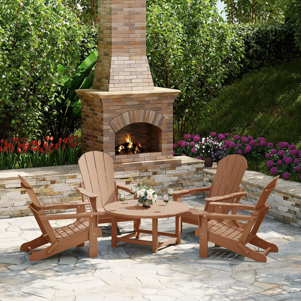 Costaelm Outdoor Folding Chair, Outdoor Seating Folding Firepit Chairs, All W...