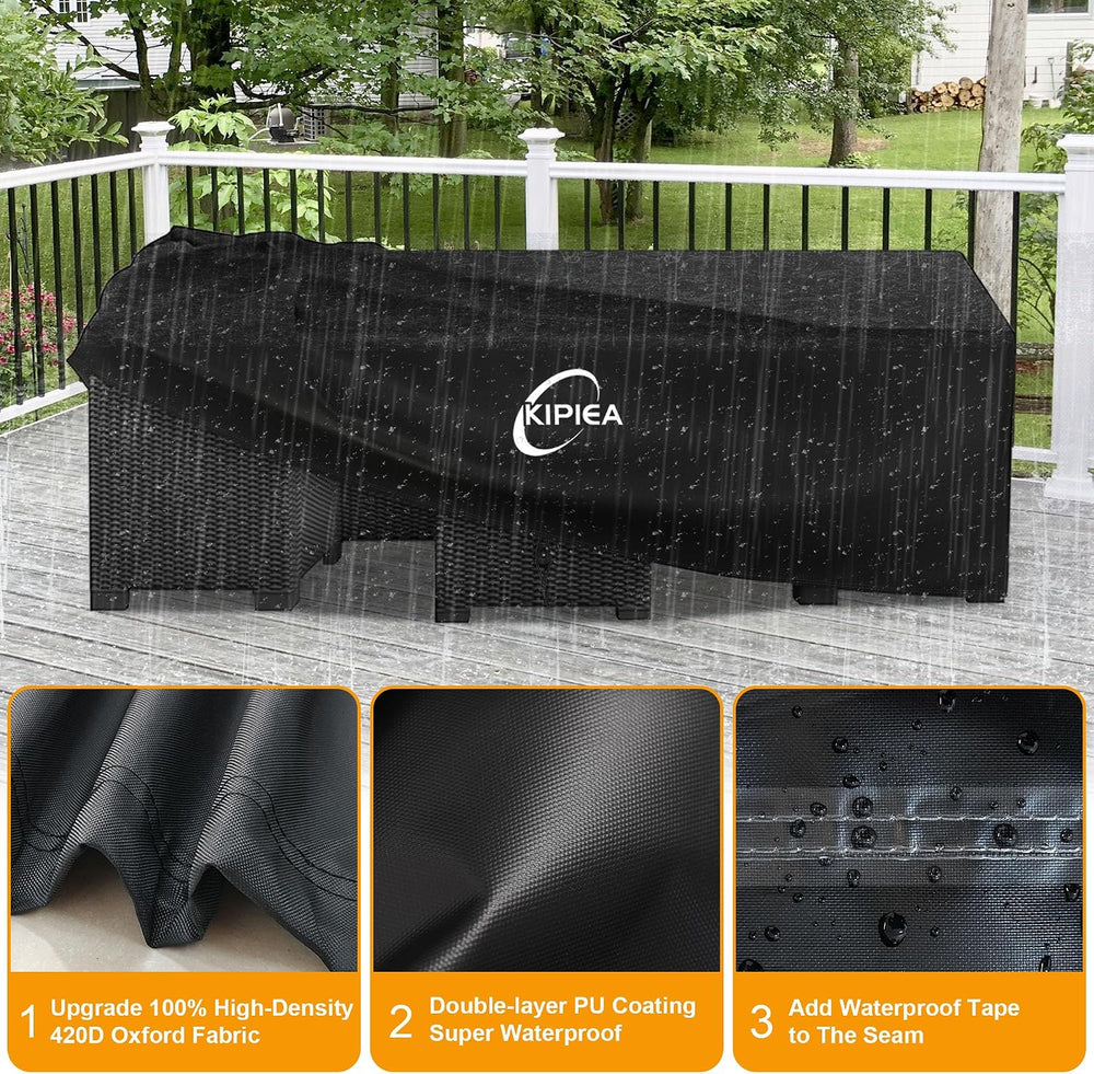 Kipiea Outdoor Furniture Covers Waterproof, 420D Heavy-Duty Patio Furniture S...