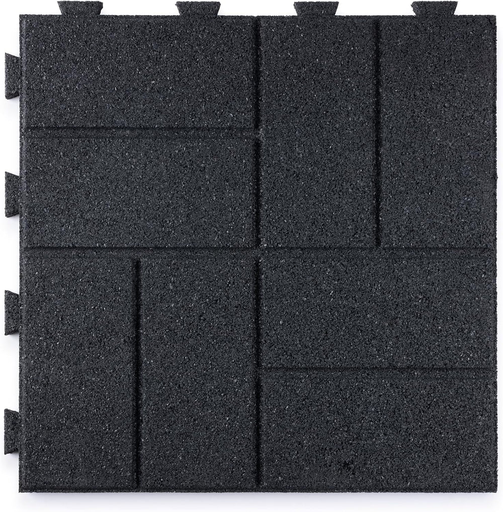 Playsafer Brick Rubber Interlocking Tiles | 16 X 16 | Easy Install for Indoor...