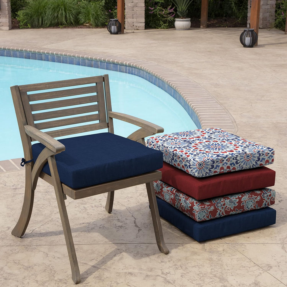 Arden Outdoor Seat Pad Chair Cushion, 21x21, Sapphire Blue