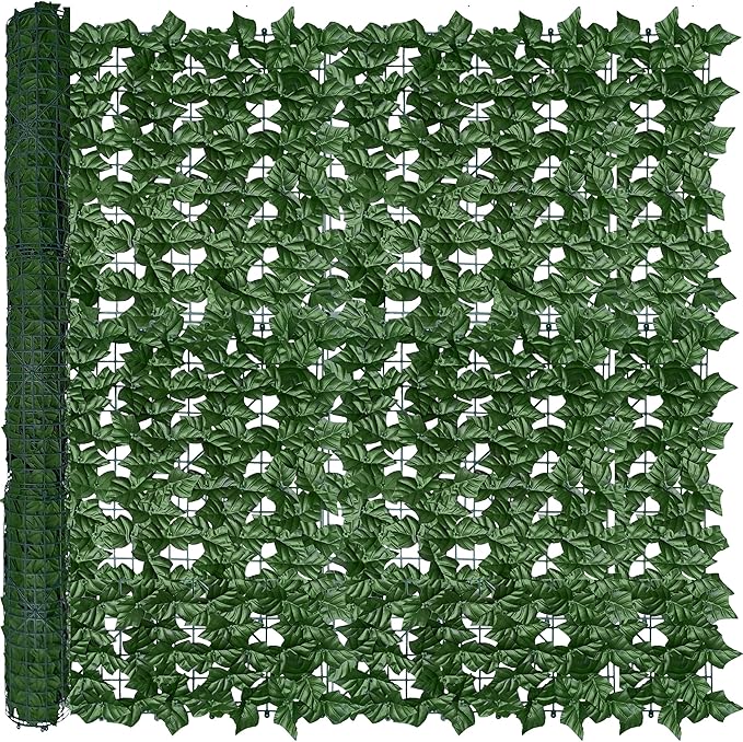 Artificial Ivy Privacy Fence Wall Screen, 48x120 in UV-Anti Faux Greenery Bac...