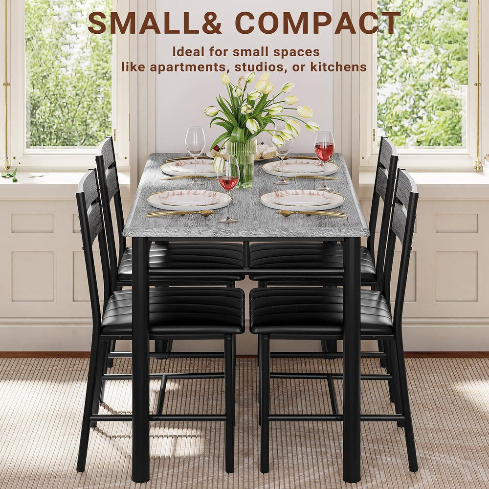 IRONCK Dining Table Set for 4, Grey