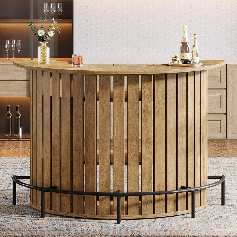 Tribesigns 4-Tier Bar Table, 47.24" Mini Home Bar Table with Footrest, A...