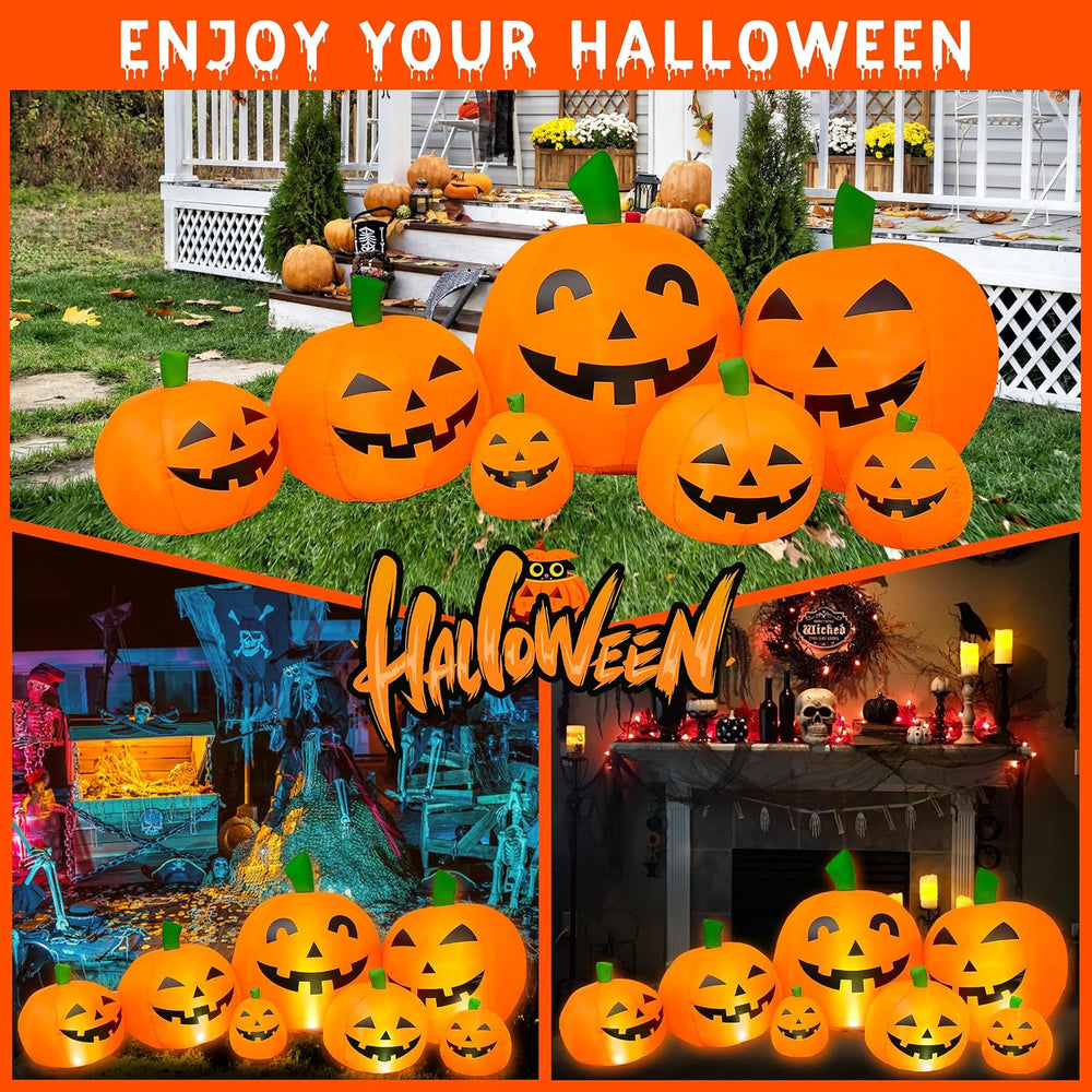 Halloween Decorations Outdoor 7.5 Ft Inflatables Pumpkins with LED Lights