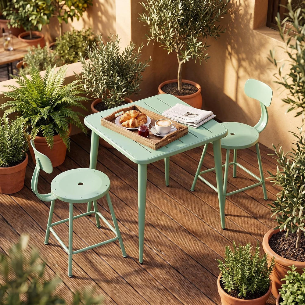 Modern Small Patio Table for Outdoor& Indoor Industrial Metal Bar Table S...