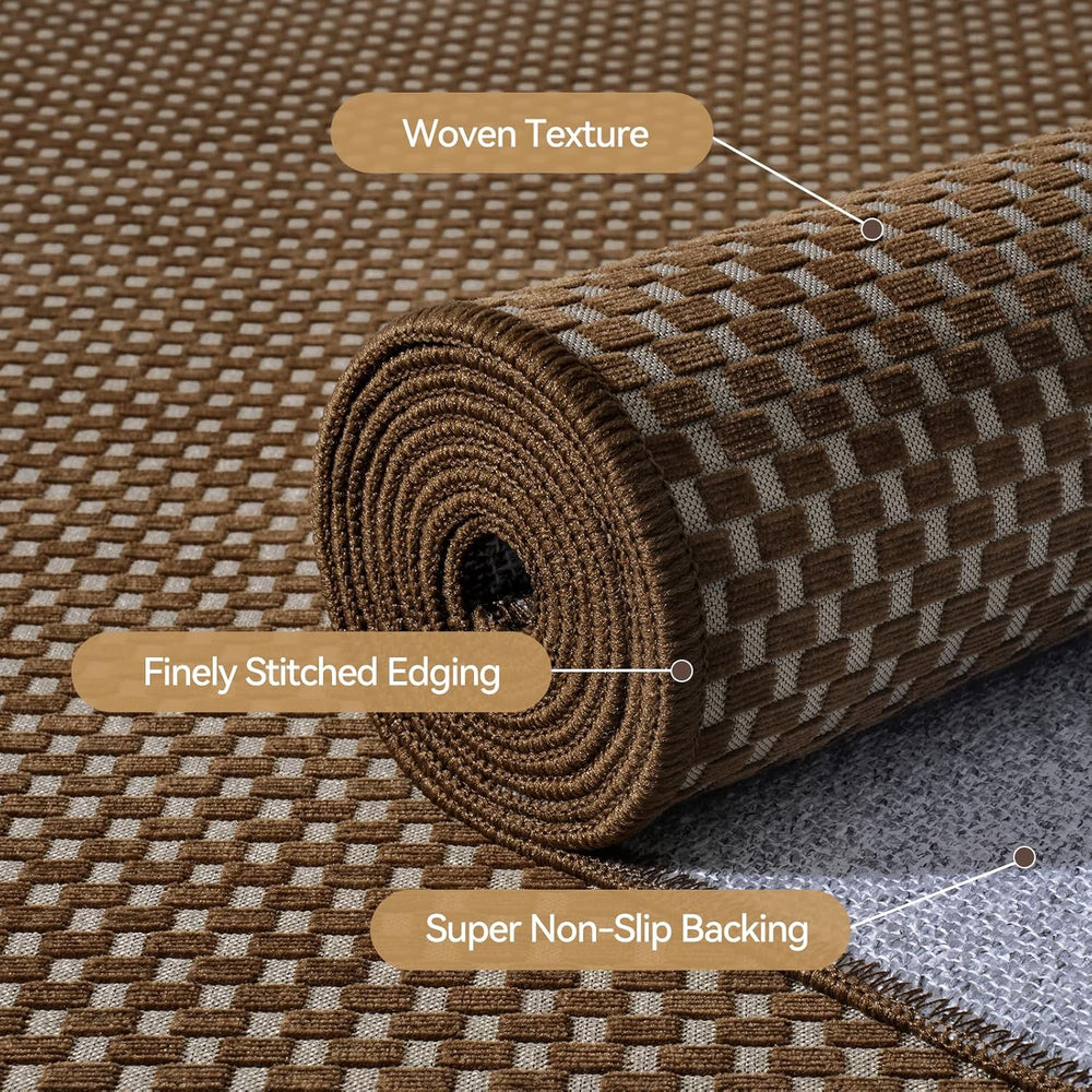 YDKGL 3x5 ft Area Rug Entryway Runner Kitchen Rugs Non Slip Dark Brown