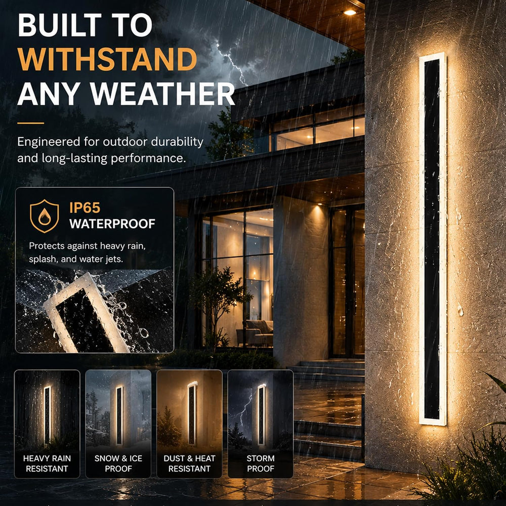 2Pack 31.5inch Long Outdoor LED Wall Light Waterproof IP65 Warm White