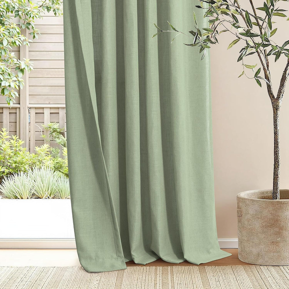 Sage Green Curtains 84 Inch Length 2 Panels for Bedroom Aesthetic Pinch Pleat...