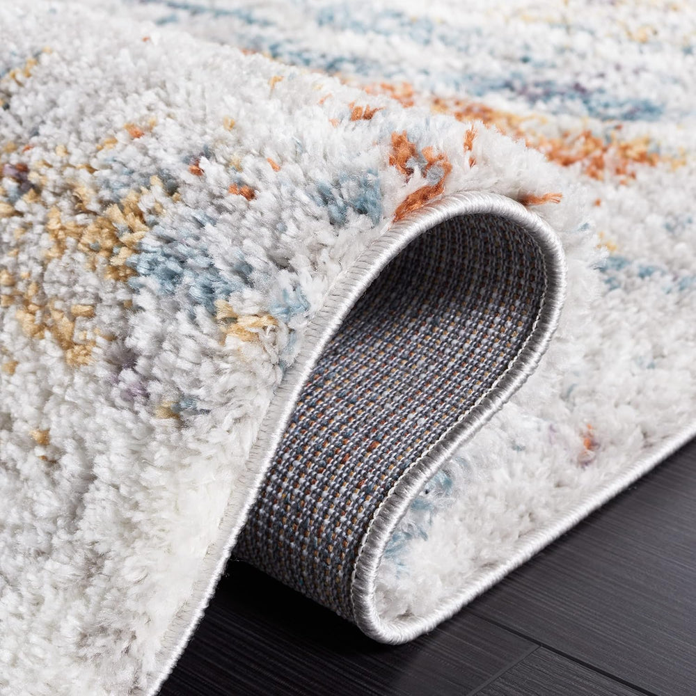 SAFAVIEH Berber Shag Collection Area Rug - 6'7" x 9', Blue Rust ...