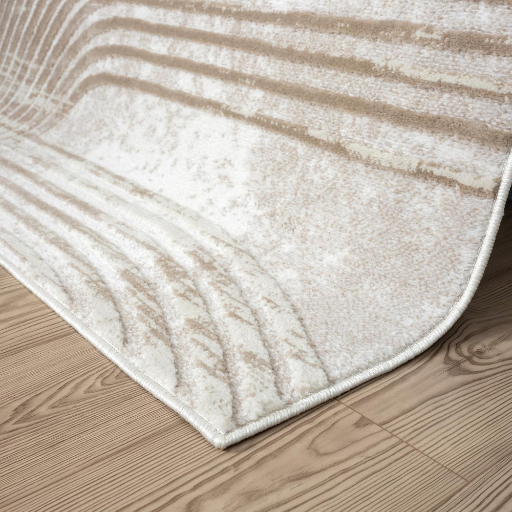 Abani Cream Area Rug for Living Room, Bedroom -Mid-Century Modern- 5' x 8...