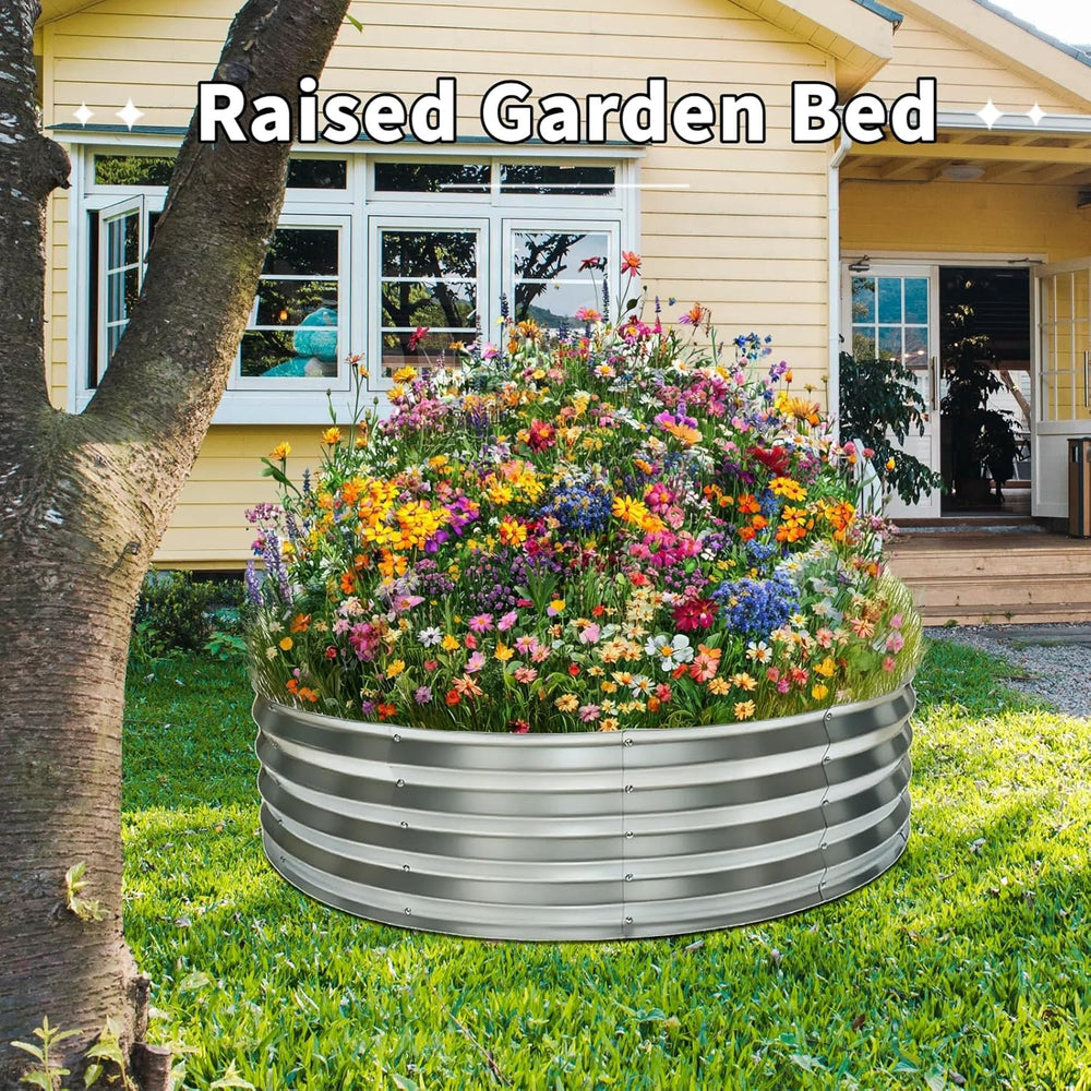 60 Inch Large Round Fire Pit Ring, Galvanized Steel Outdoor Bonfire Ring for ...