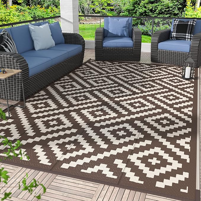 GENIMO Outdoor Rug for Patio Clearance, 6'x9' Waterproof Camping Mat,...