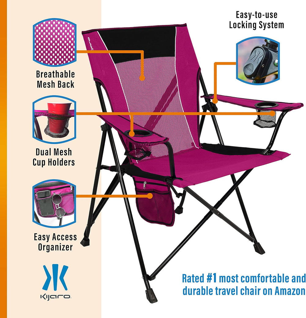 Kijaro Dual Lock Portable Camping Chairs - Enjoy the Outdoors with a Versatil...