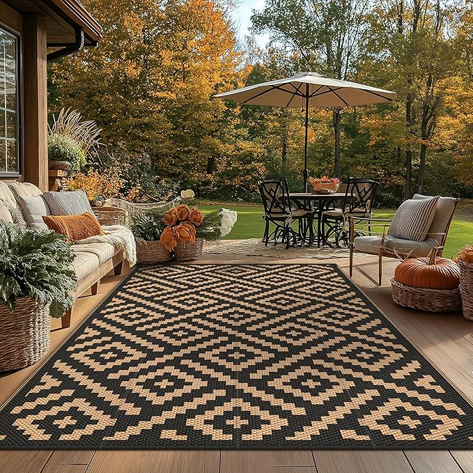 GENIMO 5x8 Outdoor Rug Waterproof, Reversible Mats, Area Rug, Plastic Outside...