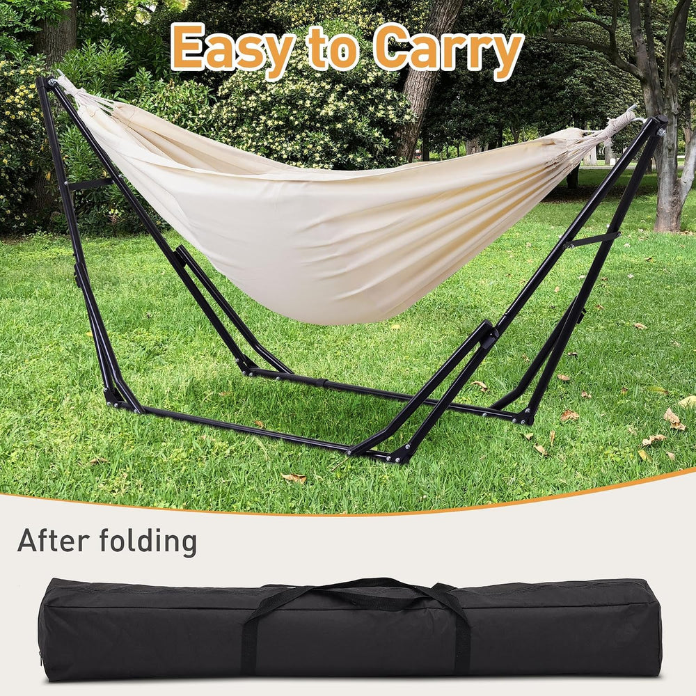 Ainfox Hammock with Foldable Stand, 2 in 1 Hammock and Swinging Chair with Ca...