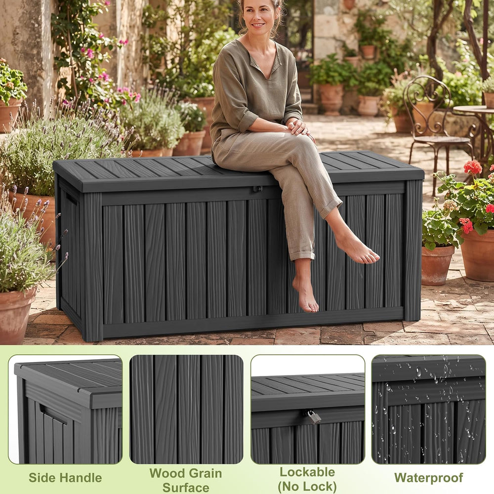 DRATO 310 Gallon Deck Boxes Outdoor Waterproof Large Outside Storage Box