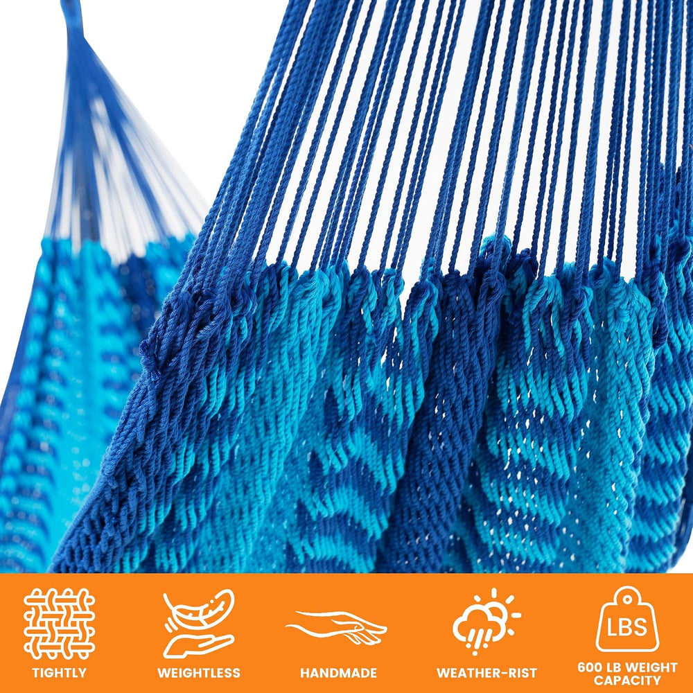 Lazy Daze XL Handwoven Mayan Hammock, 10.5FT Double Camping Hammocks