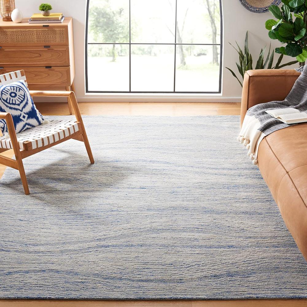 SAFAVIEH Metro Collection Area Rug - 11' x 15', Blue & Ivory, Mod...