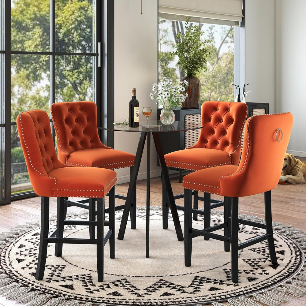 Round Bar Table, 37.4" High Pub Table, 31" Small Cocktail Table wit...