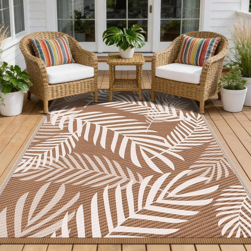 Kohree Outdoor Rug Waterproof 8x10, Reversible Outdoor Plastic Straw Rug with...