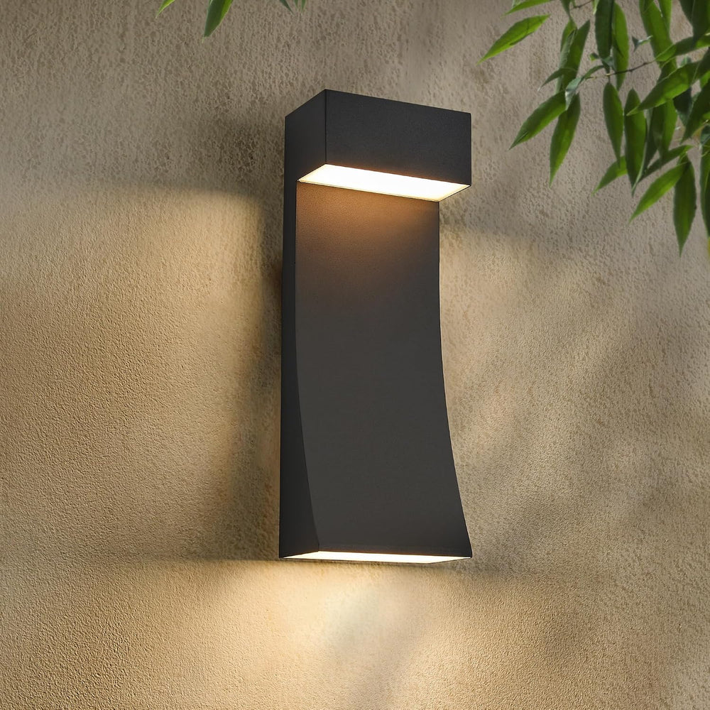 Modern Outdoor Wall Light Curved Design Waterproof,Super Bright LED,Textured ...