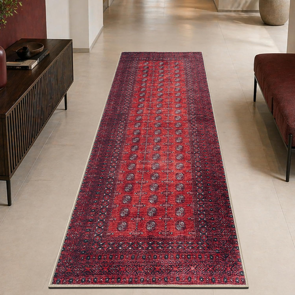 Keen Home Design Vintage Washable Runner Rug, Non-Slip Low Pile, 2x7