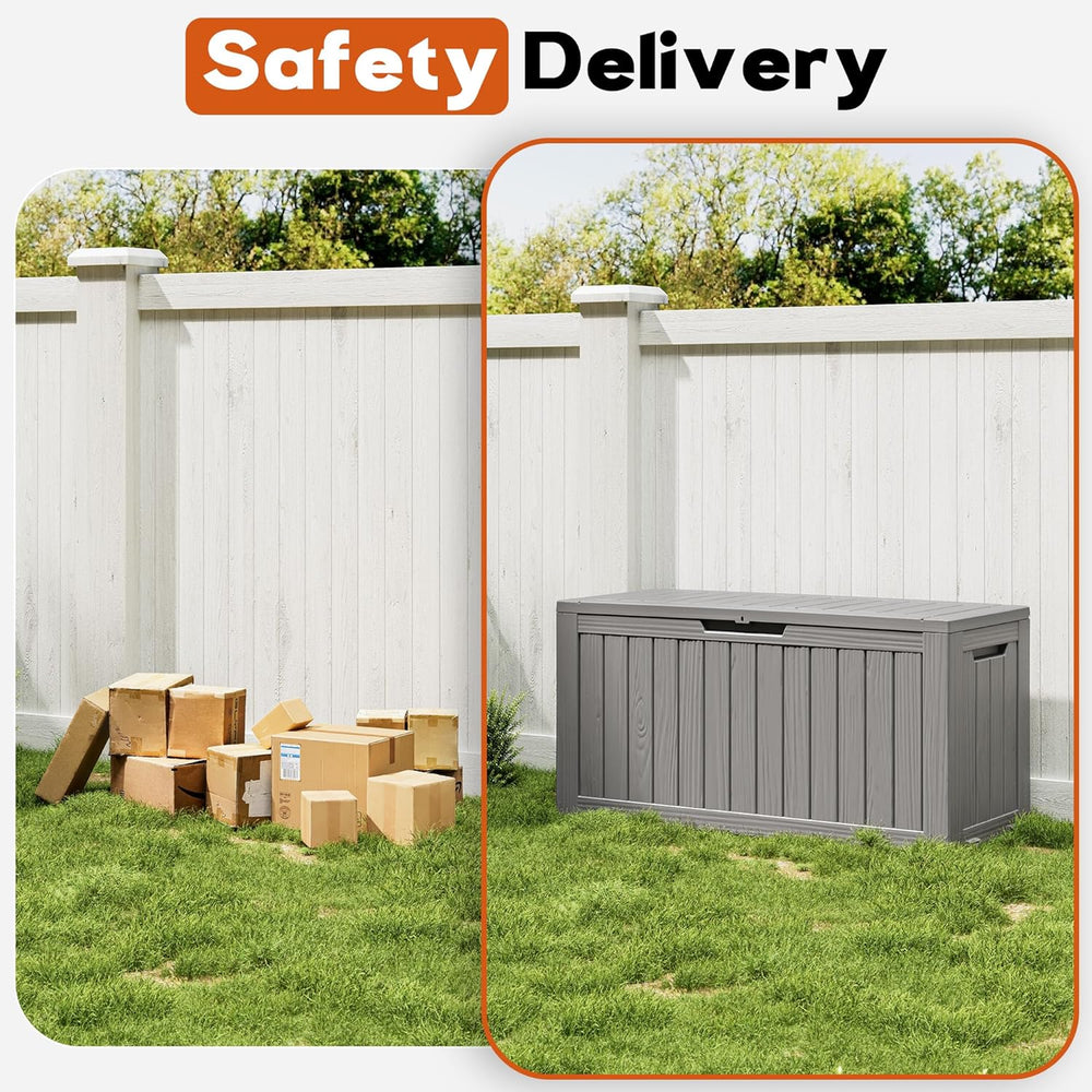 Outdoor Storage Box, Resin Deck Boxes Indoor and outdoor, Waterproof Storage ...