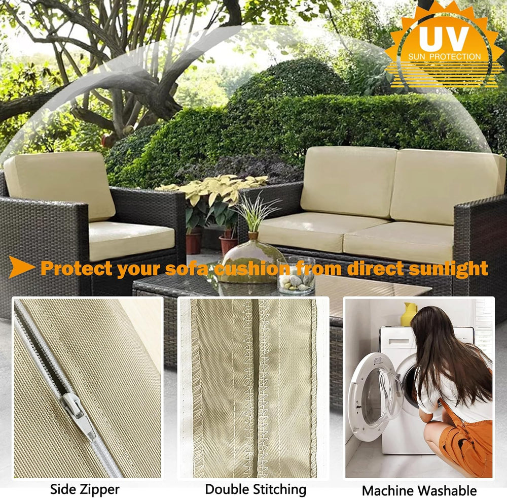 Sqodok Patio Cushion Cover 25x25 inch, 4Pack Sofa Cushion Cover Replacement
