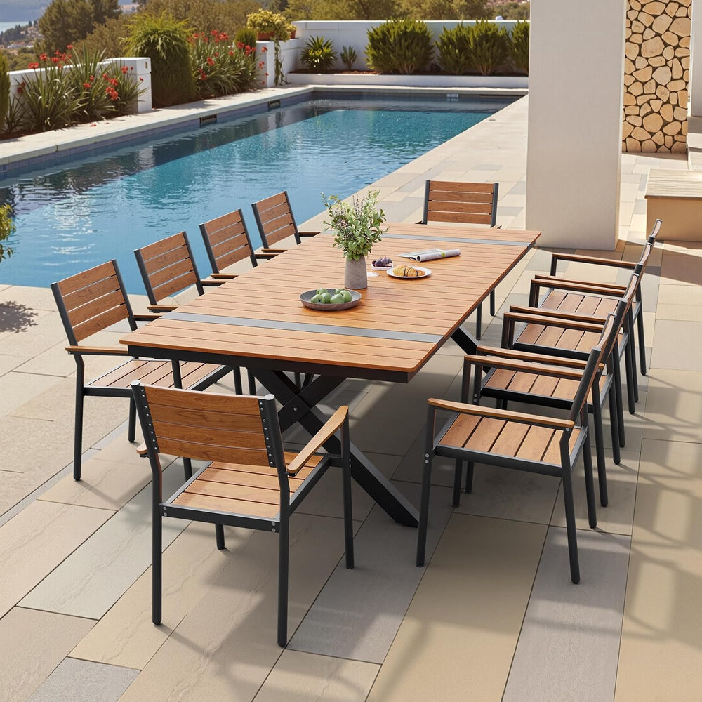 Pellebant Stackable Outdoor Patio Dining Chairs Set of 4