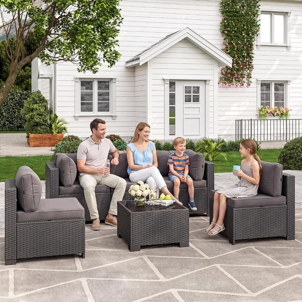 Aoxun 7-Piece Outdoor Furniture, Patio Furniture Sets with Thick Cushions, Wi...
