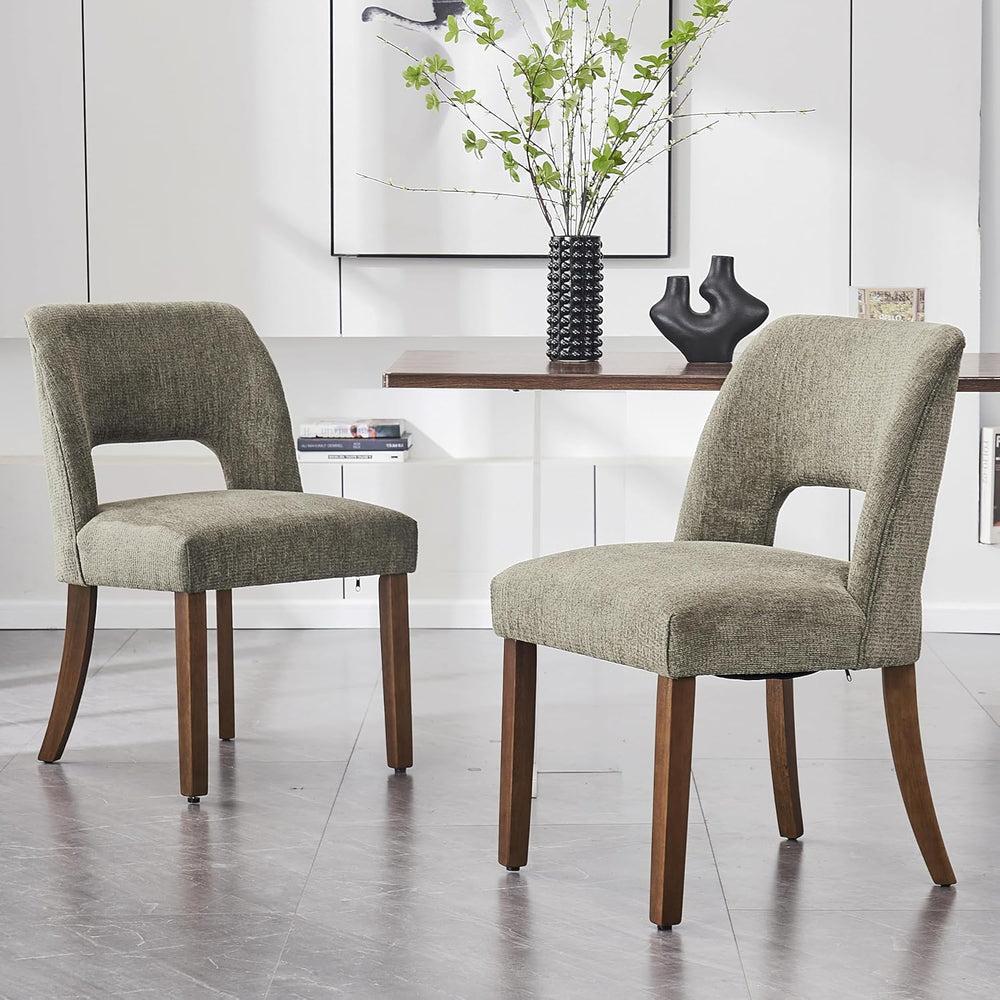 VKNOW Dining Chairs Set of 2, Fabric Dining Room Chairs, Green