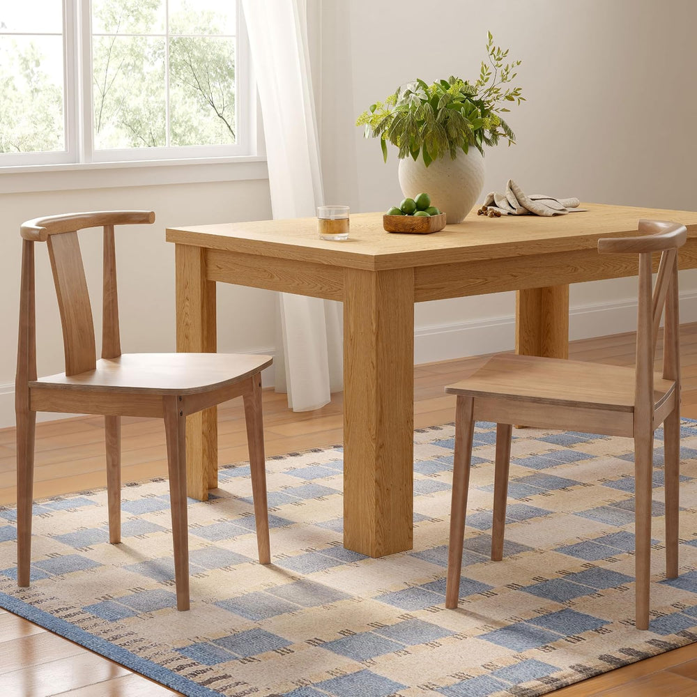 Wood Dining Room Chairs Set of 6, Mid Century Modern Kitchen Chairs Wishbone ...