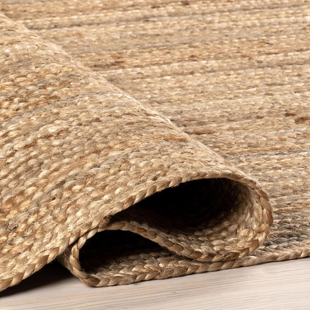 nuLOOM Rigo Natural Solid Flatweave Area Rug, Oval 9' x 12'