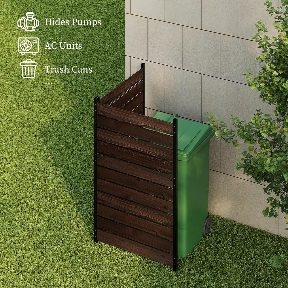 61" H x 38" W No Dig Wood Privacy Screen Fence Panel, Outdoor Decor...